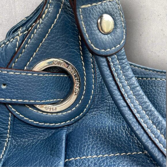 Mia Battina Retro Blue Leather Hand Bag - Picture 2 of 14